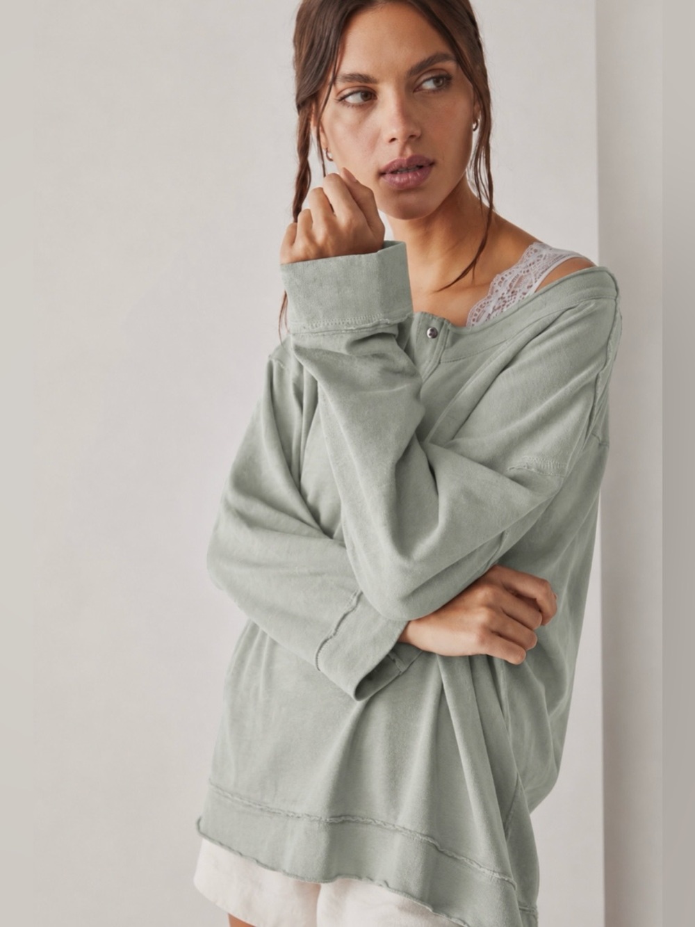 NWOT Free People Organic Cotton Oversized Pullover - Picture 2 of 15